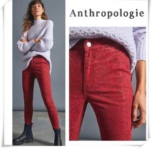 Anthropologie Crimson Textured Trousers